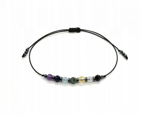  Bracciale Cakra 7 Chakra Tormalina Nera Smeraldo