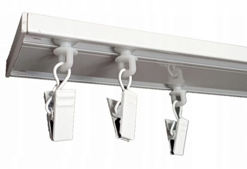 Binario a soffitto doppio in alluminio 320 cm con alamari