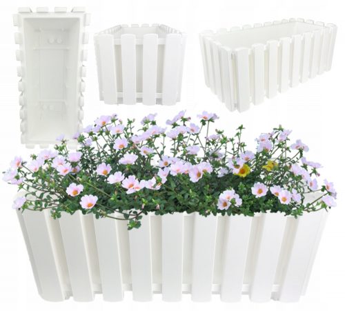  Vaso da fiori Prosperplast 38 cm x 18 x 16,2 cm, plastica bianca