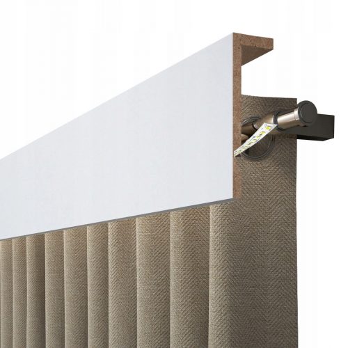  COPRI BASTONE PER TENDE COPRI BINARO A SOFFITTO 240 cm IMPIALLACCIATO ROVERE BIANCO NERO