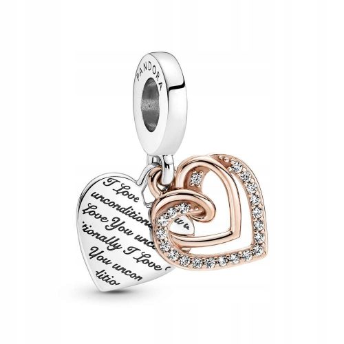  Charm in Argento per Pandora Cuori Doppi Intrecciati