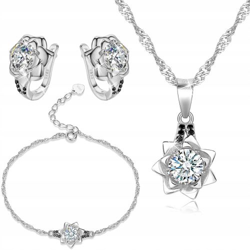  SET DI GIOIELLI IN ARGENTO ROSA ARGENTO 925