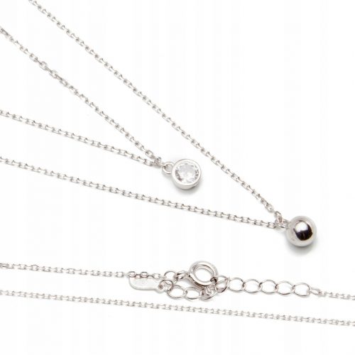  Collana a sfere in argento 925 con pendente in zircone