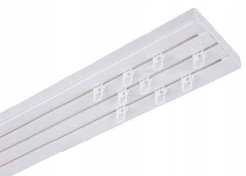 Set asta per tenda tripla 3 binari da soffitto in PVC III 490