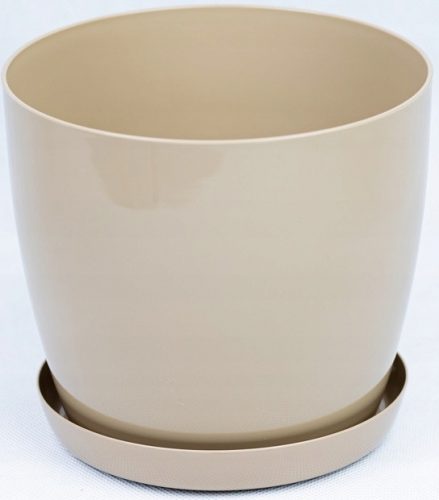  Vaso da fiori BratGO 28 cm x 28 x 25,1 cm diametro 28 cm in plastica tonalità marrone e beige