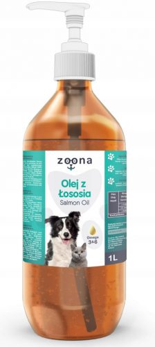  Zoona Olio di Salmone 1L per Cani e Gatti