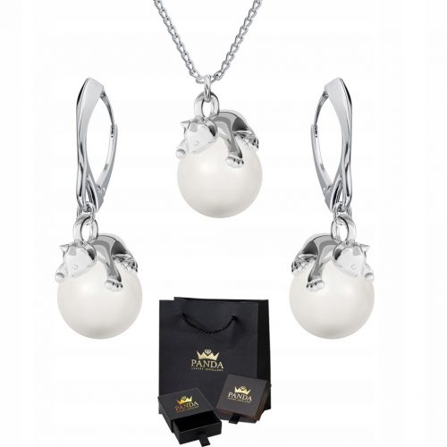  Set di gioielli in argento 925 Set di perle di gatto