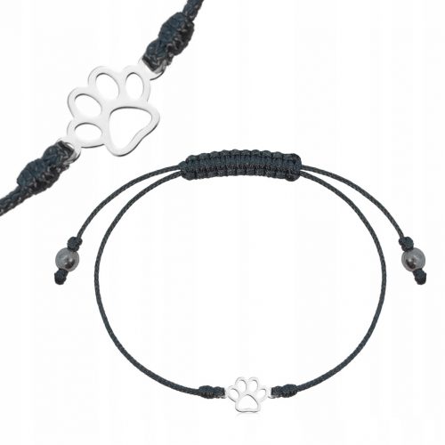  Bracciale in filo d'argento con zampa di cane e gatto