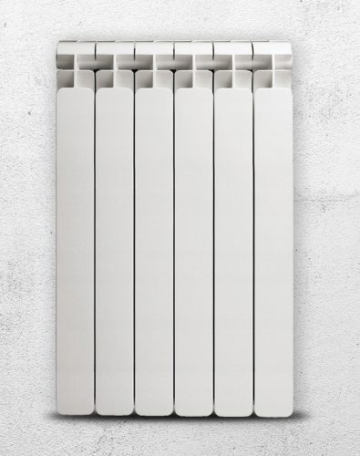 Radiatore Faral Alba 1489 W in alluminio bianco 800 x 680 x 95 mm - attacco laterale