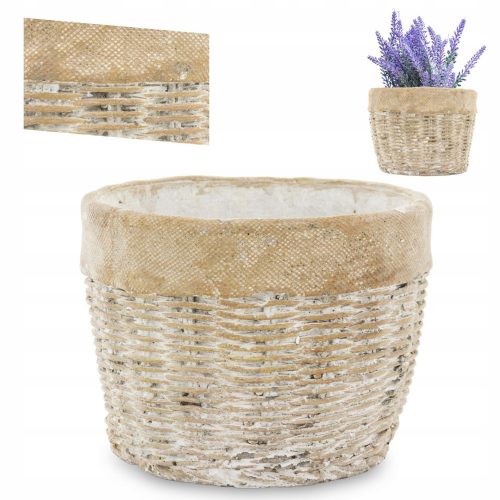  Vaso da fiori Duwen 17,5 cm x 17,5 x 14 cm diametro 17,5 cm ceramica tonalità del marrone e del beige