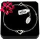  BRACCIALE DA DONNA CUORE IN ARGENTO CON ZIRCONI, REGOLABILE + INCISIONE