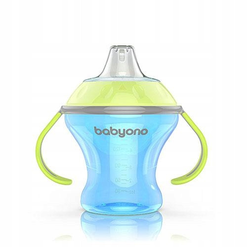  Babyono 1456 bicchiere con beccuccio 180 ml blu