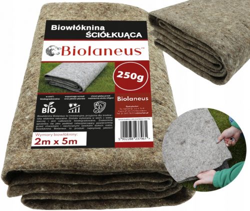 Agrotessile - Pacciamatura agrotessile (antierbacce) Biolaneus) grigio 200 x 500 cm 250 g/m²