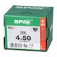  Viti SPAX nere 4x50 T20 filetto totale 200 pz