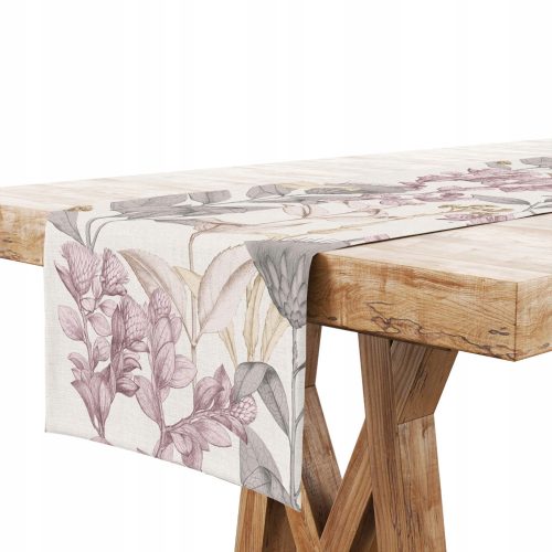 Runner da tavolo beige, sfumature di rosa, sfumature di grigio, multicolore 180 x 40 cm