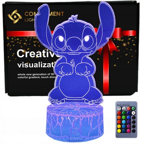  Lampada notturna LED 3D USB + telecomando Lilo e Stitch