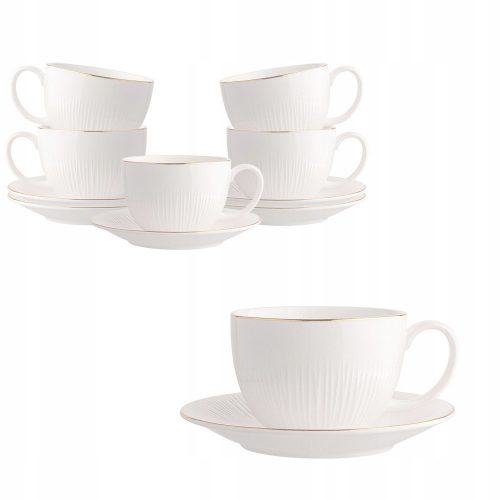 Altom Design Alessia Złota Linia tazza, porcellana, 250 ml, 6 pz.