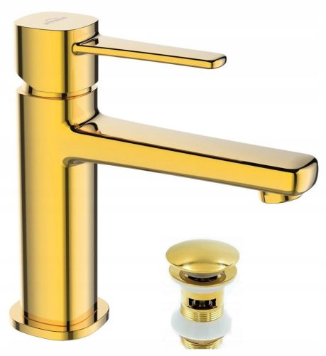 Rubinetto per lavabo da terra Invena GLAMOUR oro