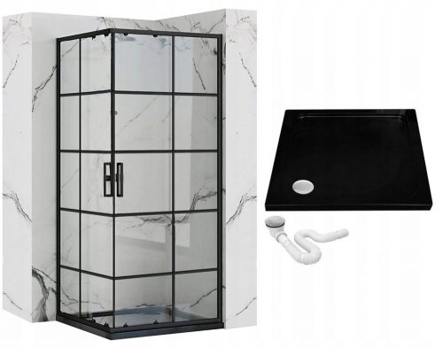 Box doccia Rea Concept con ante scorrevoli 90 x 90 cm