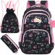  Zaino scolastico multiscomparto_) K&M nero, Sfumature di rosa, Multicolor 30 l