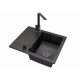 Brado DONZO lavello monovasca NOOK FATTER DISPENSER BLACK SIFONE granito nero