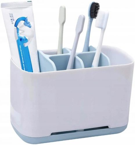 Contenitore organizer da bagno per spazzolini da denti