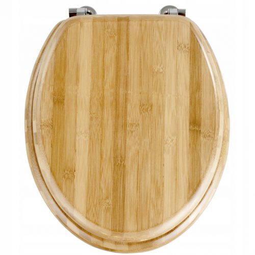  Sedile WC Wenko Bamboo, tonalità del legno marrone e beige