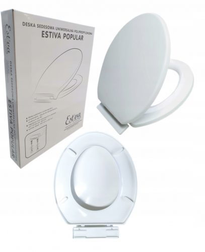 Sedile WC Estiva POPULAR, polipropilene bianco