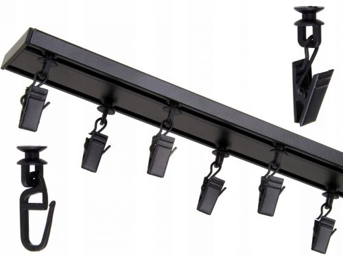  Binario decorativo da soffitto a doppio binario 320 cm in alluminio nero