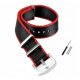  CINTURINO NATO LUNGO 22MM NERO ROSSO + TELESOPS + STRUMENTO - PREMIUM