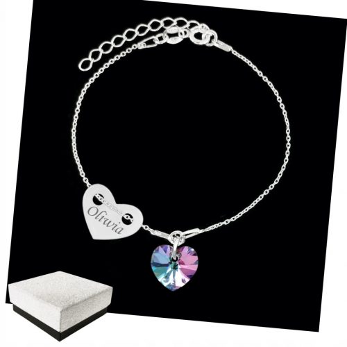  Bracciale da donna in argento Cuore INCISIONE 925