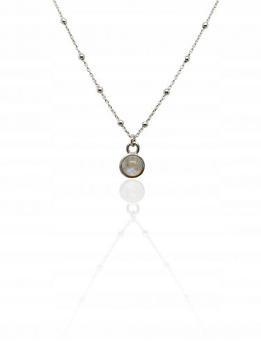  Collana in argento Dot S con pietra di luna