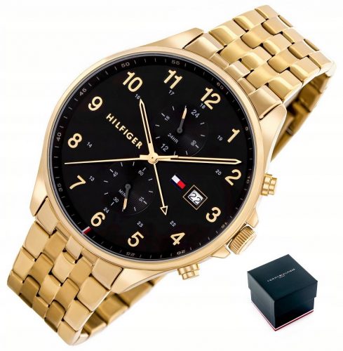  OROLOGIO DA UOMO TOMMY HILFIGER 1791708 WEST +BOX cronografo in oro