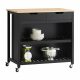  Isola cucina su ruote SoBuy FKW74-SCH 94 x 100 cm nera