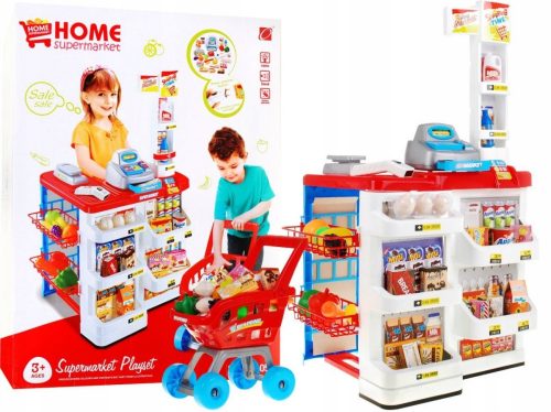  Supermercato per bambini, registratore di cassa, scanner, carrello, bilancia