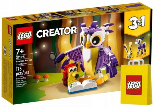  LEGO Creator 3 in 1 31125 Creature fantastiche della foresta + Sacchetto di carta LEGO