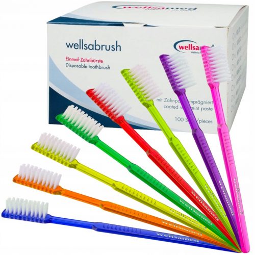  Spazzolini usa e getta con dentifricio WELLSABRUSH 100 pz