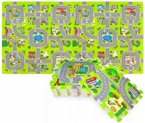  iKido Puzzle in schiuma EVA City 2 anni + 18 elementi 30 x 30 cm