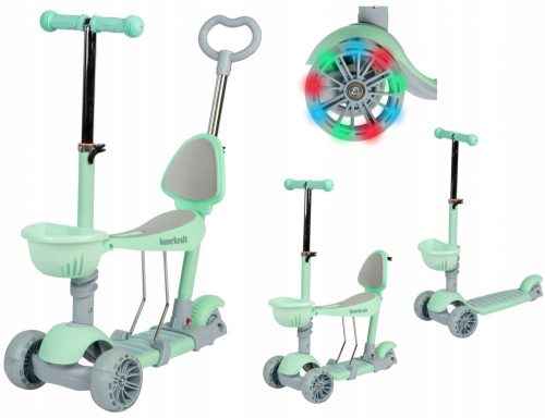  Scooter a tre ruote, giro su ruote a LED