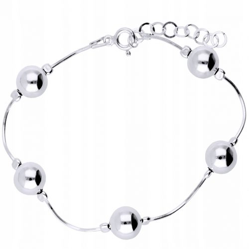  Bracciale da donna a sfere in argento 925, ARGENTO 925