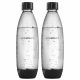  Set bottiglia gasatore SodaStream Fuse, nero, 1 l, 2 pz.