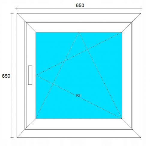 FINESTRE IN PVC 650x650 RU BIANCO, DESTRA