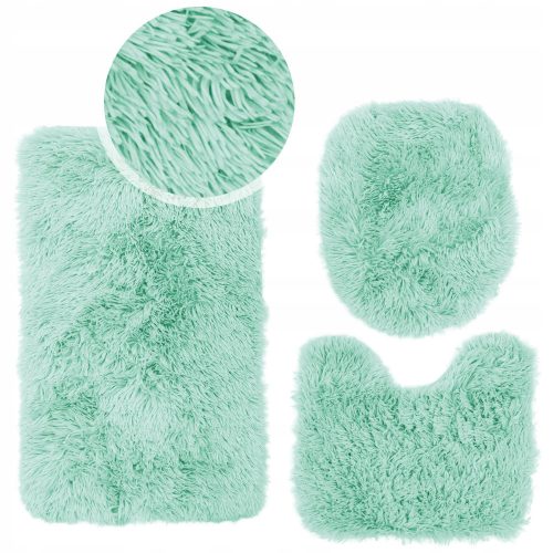 SET DI PELUCHE TAPPETI DA BAGNO, 3 pezzi, celadon