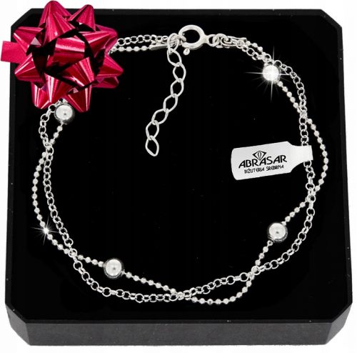  BRACCIALE IN ARGENTO DOPPIE SFERE, ARGENTO 925