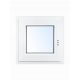 Finestra Warm White Alu 600x800, vetro satinato sinistro