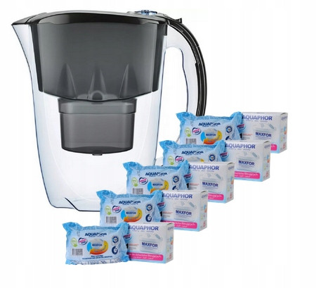  Caraffa filtrante Aquaphor Caraffa filtrante + 5x inserto filtrante Amethys 2,8 l nero