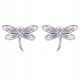  Orecchini in argento Fraise S925 con libellule viola