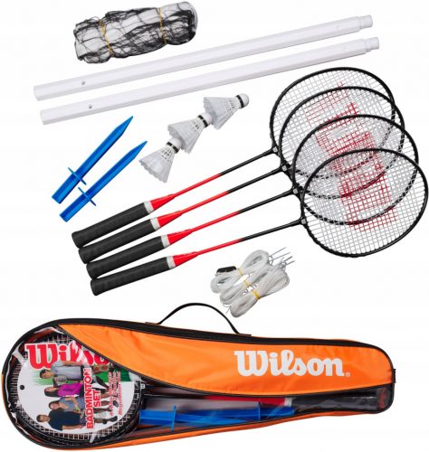  Rete Wilson Badminton V2 3 4PC, set di racchette con volano