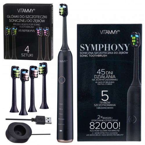  VITAMMY Symphony Black Spazzolino sonico nero