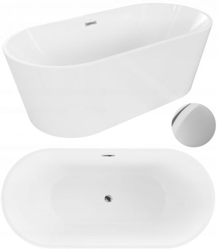 Vasca da bagno freestanding in acrilico Mexen Luna scarico centrale 170 x 80 cm